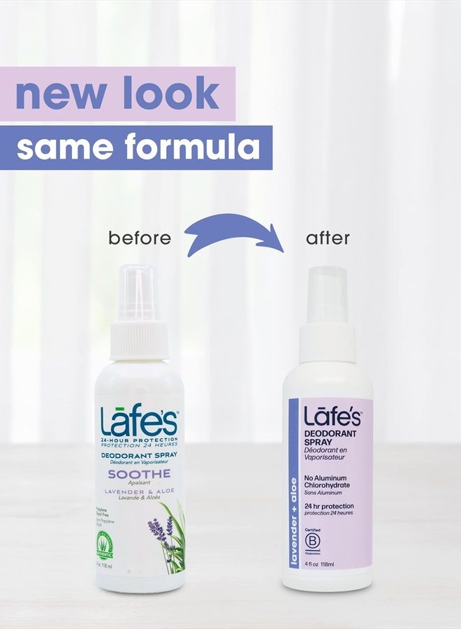 Lafe's Natural Deodorant | 4oz Aluminum Free Natural Deodorant Spray for Women & Men | Paraben Free & Baking Soda Free with 24-Hour Protection | Lavender & Aloe - Formerly Soothe | 2 Pack | Packaging - Image 2