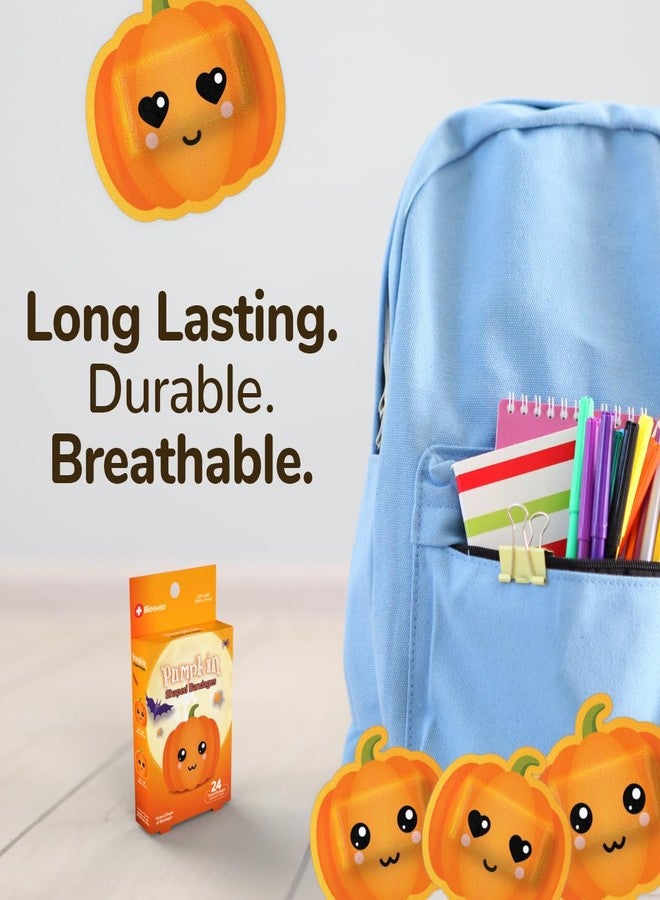 BioSwiss Bandages, Halloween Pumpkin Shaped Self Adhesive Bandage, Latex Free Sterile Wound Care, Fun First Aid Kit Supplies for Kids, 24 Count - Image 5