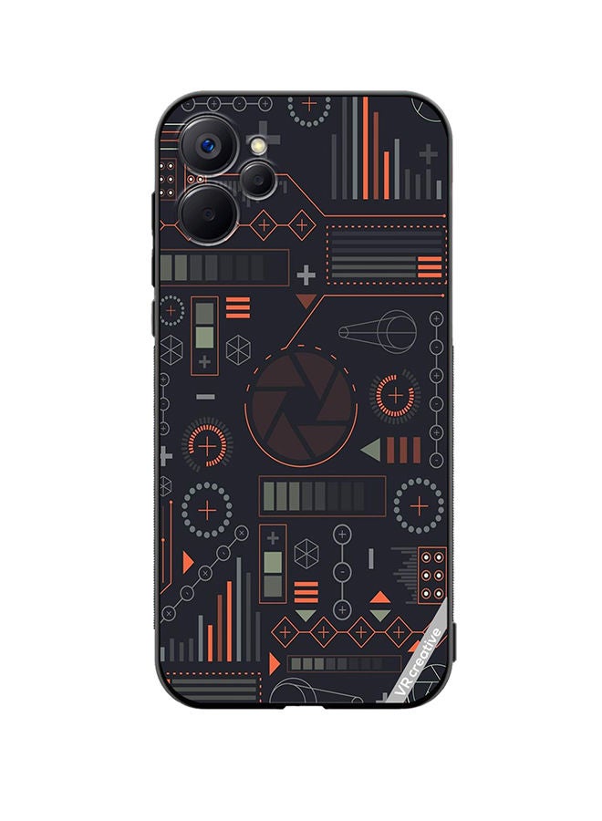VR CREATIVE Protective Case Cover For Realme 9i 5G Circuit Design Multicolour - Image 1