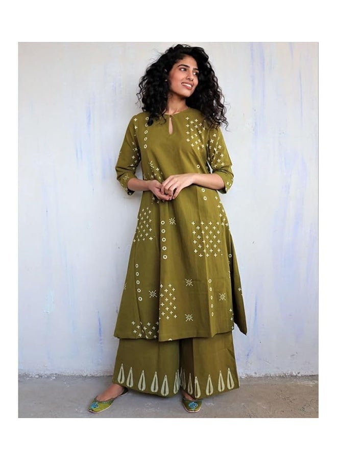 GoSriKi Women's Rayon Viscose A-Line Printed Kurta with Palazzo - Image 5