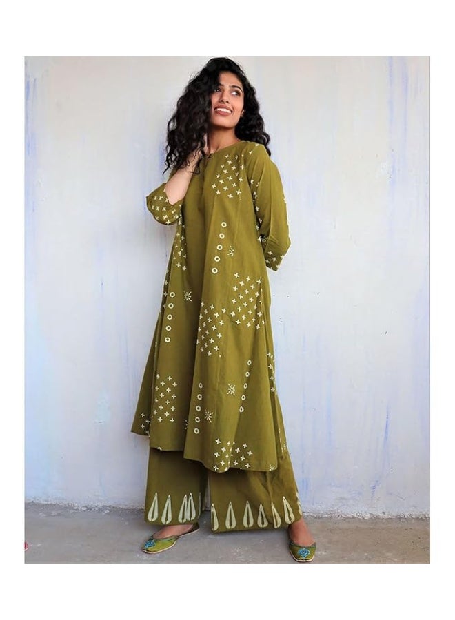 GoSriKi Women's Rayon Viscose A-Line Printed Kurta with Palazzo - Image 4