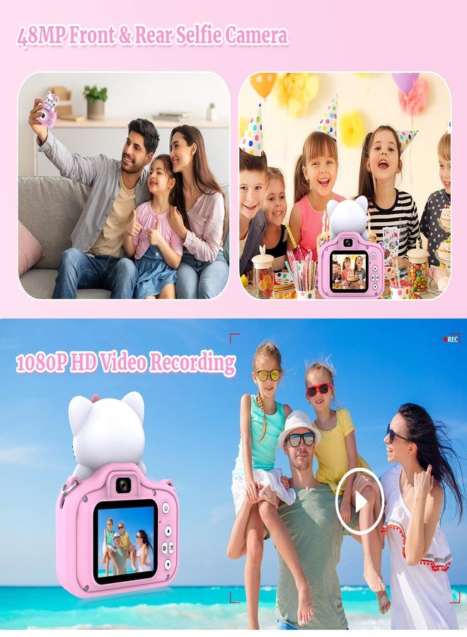 Gavonde Kids Camera for Girls and Boys, 1080P 8X Digital Zoom Camera for Kids Age 3 4 5 6 7 8, 48MP Toddler Cameras Christmas Birthday Gift with Silicone Cover & 16GB TF Card, Pink - Image 3