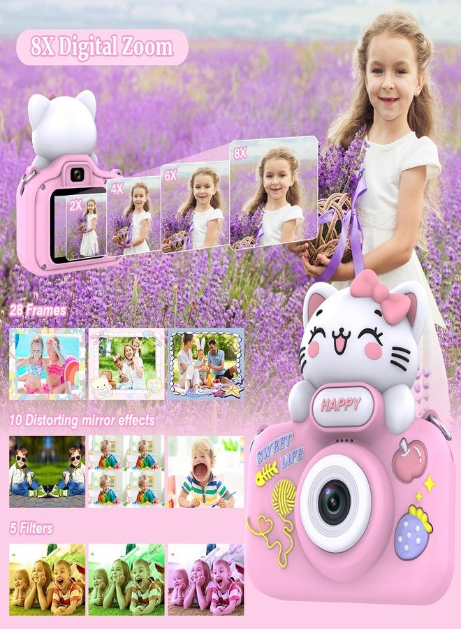 Gavonde Kids Camera for Girls and Boys, 1080P 8X Digital Zoom Camera for Kids Age 3 4 5 6 7 8, 48MP Toddler Cameras Christmas Birthday Gift with Silicone Cover & 16GB TF Card, Pink - Image 5
