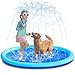 SLOOSH 60 NonSlip Splash Pad Sprinkler Outdoor Water Toys Play Mat for Toddlers Kids Dogs Outside Thickened Sprinkler Pool Party Durable Backyard Fountain for Girls Boys Pets 60in Blue - Image 3