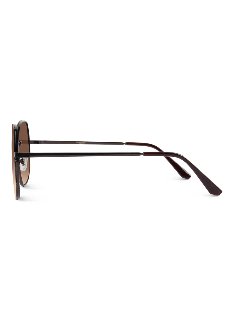 Woggles Latest & Stylish UV Protected Glow Brown Round Sunglasses for Men & Women