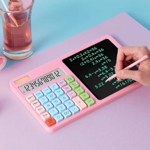 AERYS Calculator with Ruffpad Notepad 2-in-1 Calculator & LCD Writing Pad with 7.5 Inches Tablet, 12 Digits, Stylus Pen for Students, Birthday Gift, Kids, Toys, School, Office, Corporate (Black) - Image 5