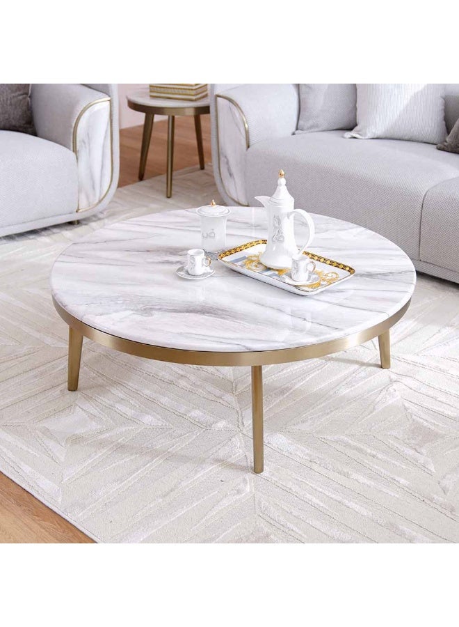 DANUBE HOME Trident Coffee Table - Grey/Laminate Marble - Image 2