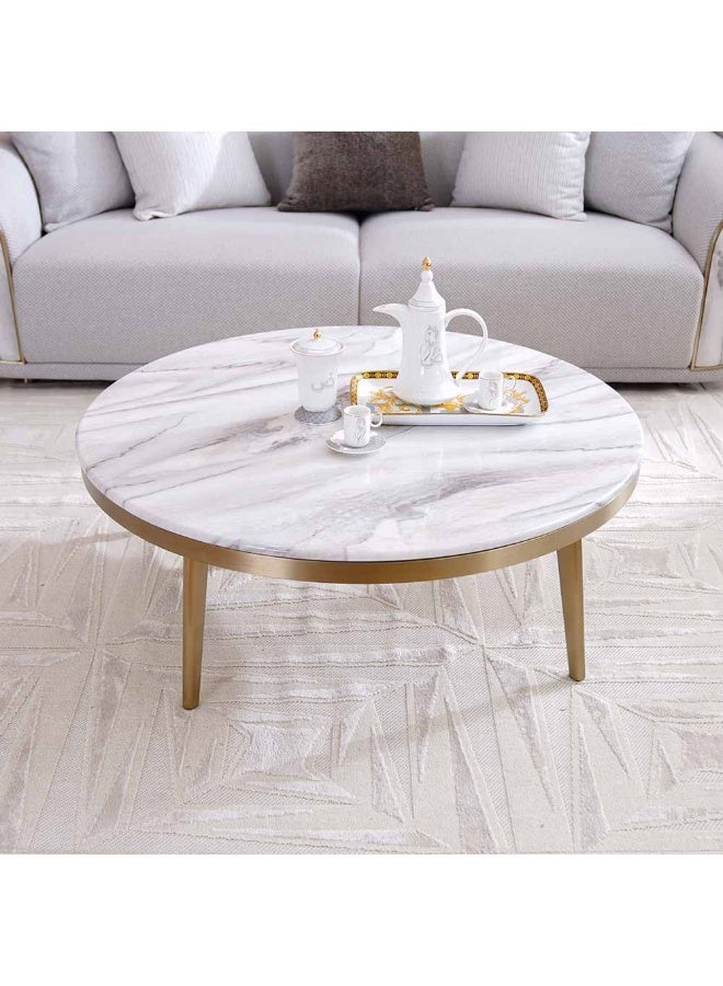 DANUBE HOME Trident Coffee Table - Grey/Laminate Marble - Image 1