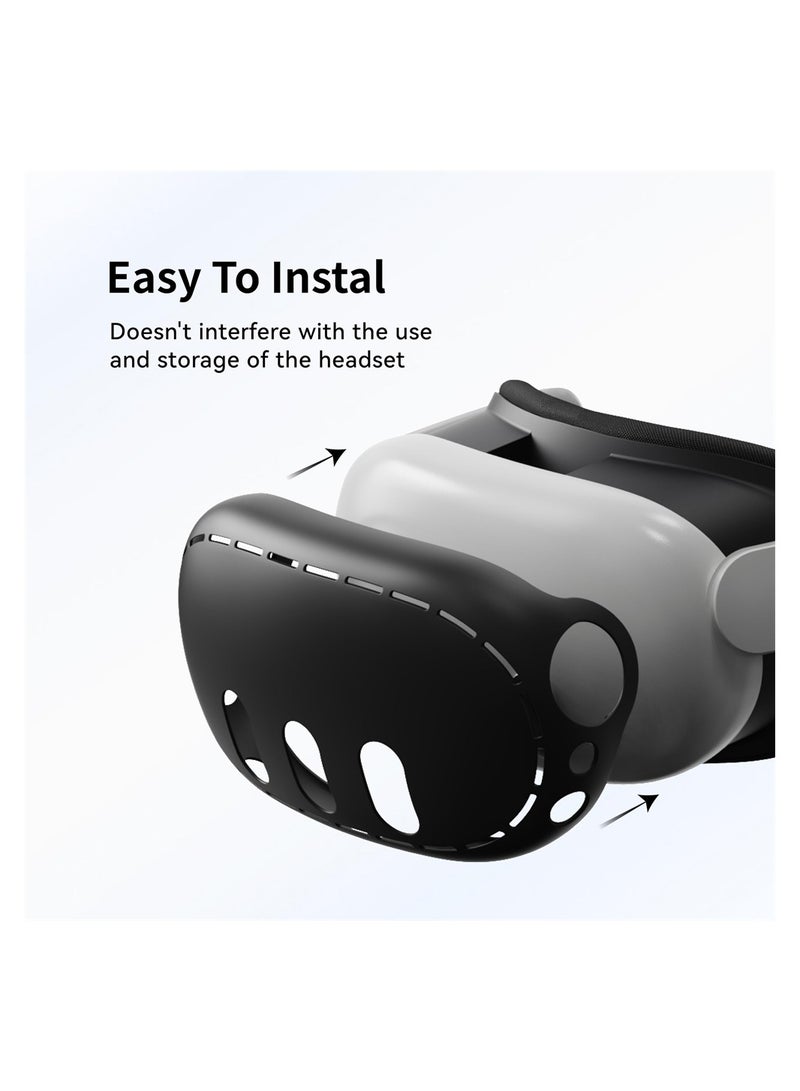 Silicone VR Headset Cover for Quest 3 Anti Scratch Dust Shock Protection Black - Image 5