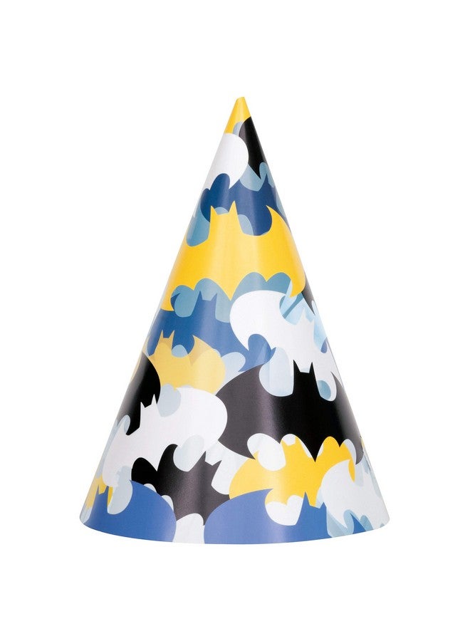 Unique Batman Paper Party Hats (Pack Of 8) Multicolor Party Accessories Perfect For Kids Birthdays & Themed Parties - Image 1