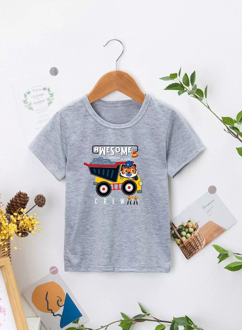 Toddler Boys Cartoon & Letter Graphic Tee  - Image 1