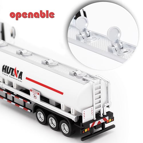 Gemini&Genius Oil Tanker Trailer Toy, Heavy Duty Realistic Look Alloy Hauler Car Toys Vehicle, 1:50 Scale Diecast Tanker Truck, Toy Trucks for Kids (Detachable) - Image 5