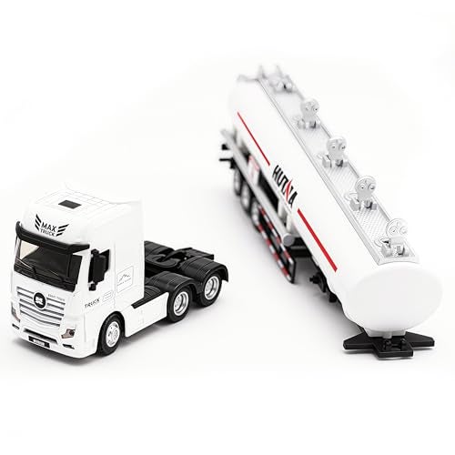 Gemini&Genius Oil Tanker Trailer Toy, Heavy Duty Realistic Look Alloy Hauler Car Toys Vehicle, 1:50 Scale Diecast Tanker Truck, Toy Trucks for Kids (Detachable) - Image 4