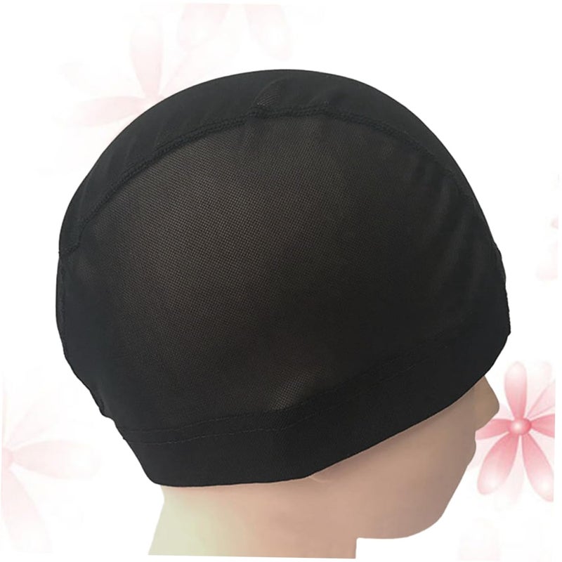2Pcs Black Adjustable Elastic Wig Cap Stretchy Mesh Dome For Wig Making Comfortable - Image 1