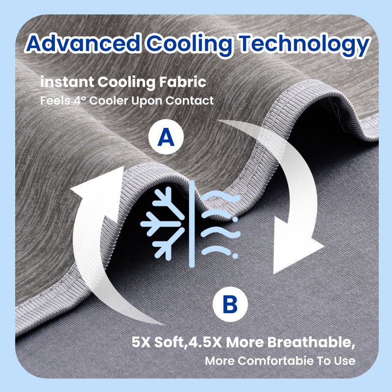 Topcee Cooling Blanket (90"x90"Queen Size) for Sweats Absorbs Heat to Keep Adults Cool on Warm Nights, Q-Max 0.5 for Hot Sleepers, Ultra-Cool Lightweight Blanket for Bed - Image 5