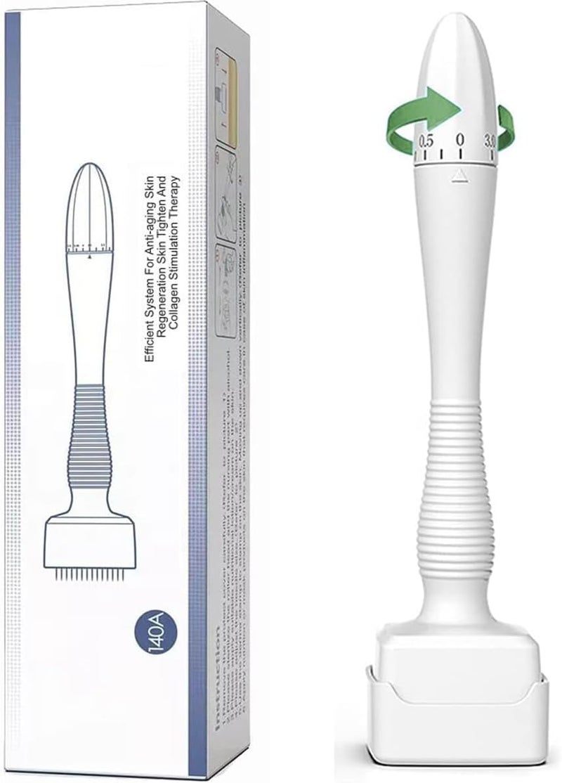 Derma Roller & Stamp Pen Set (0mm-3mm) with 140 Titanium Needles – Reusable Microneedling Tool for Skin Care, Face, Body, Hair, & Beard Growth - Image 1