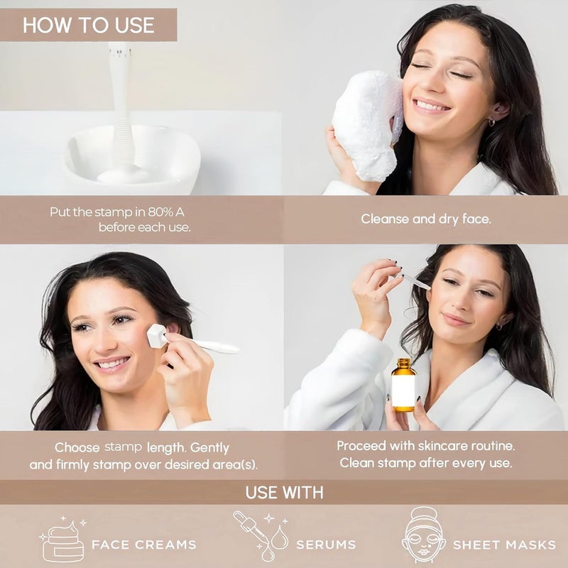 Derma Roller & Stamp Pen Set (0mm-3mm) with 140 Titanium Needles – Reusable Microneedling Tool for Skin Care, Face, Body, Hair, & Beard Growth - Image 2