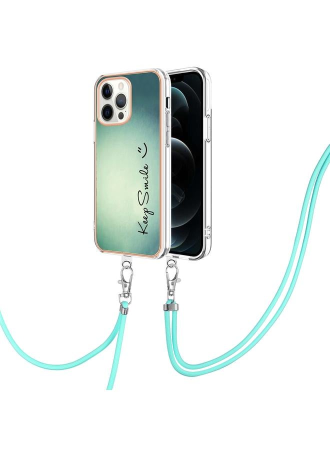Zaboon Case For iPhone 12 Pro Max Electroplating Dual-side IMD Phone Case with Lanyard - Image 1