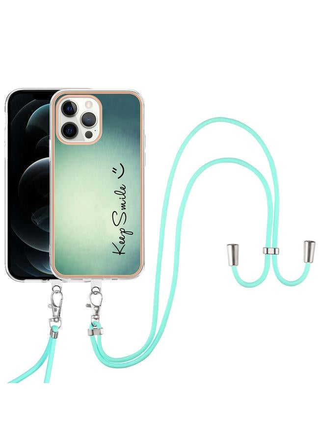 Zaboon Case For iPhone 12 Pro Max Electroplating Dual-side IMD Phone Case with Lanyard - Image 2