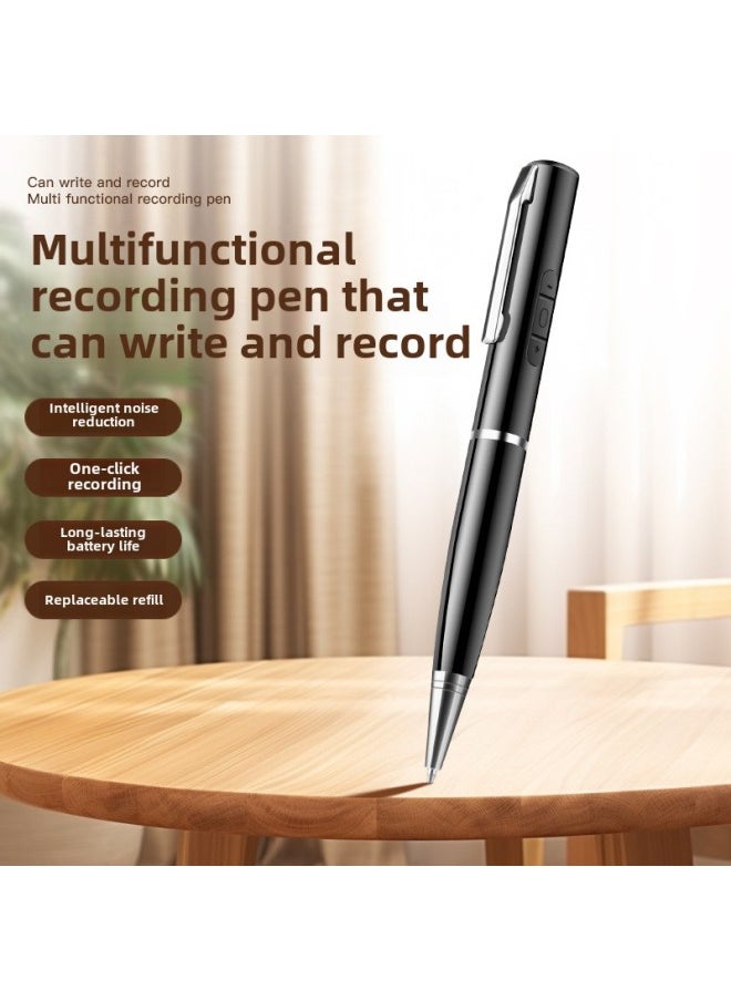 Generic - Recording Pen Portable Professional High-definition Noise Reduction Students Class Recording Listening Music MP3 Player Long Standby-Body Color:Black [professional Edition] Recording + Writing-Memory Capacity:Other/other-16g [recommended For Listening To Music] Free Pen Refill + Pen Case + Lossless Headphones - Image 1
