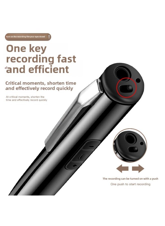 Generic - Recording Pen Portable Professional High-definition Noise Reduction Students Class Recording Listening Music MP3 Player Long Standby-Body Color:Black [professional Edition] Recording + Writing-Memory Capacity:Other/other-16g [recommended For Listening To Music] Free Pen Refill + Pen Case + Lossless Headphones - Image 1