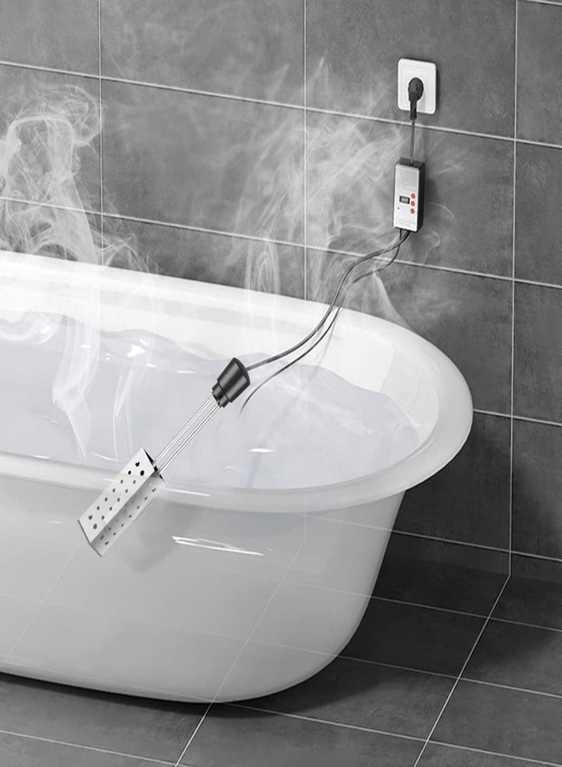Immersion Water Heater, for Bathtub/Hot Tub/Inflatable Pool, Submersible Bucket Heater with Temperature Controller and 304 Stainless Steel Guard, Rapid-Heat 5 Gallons Water in Minutes 2500W  - Image 2