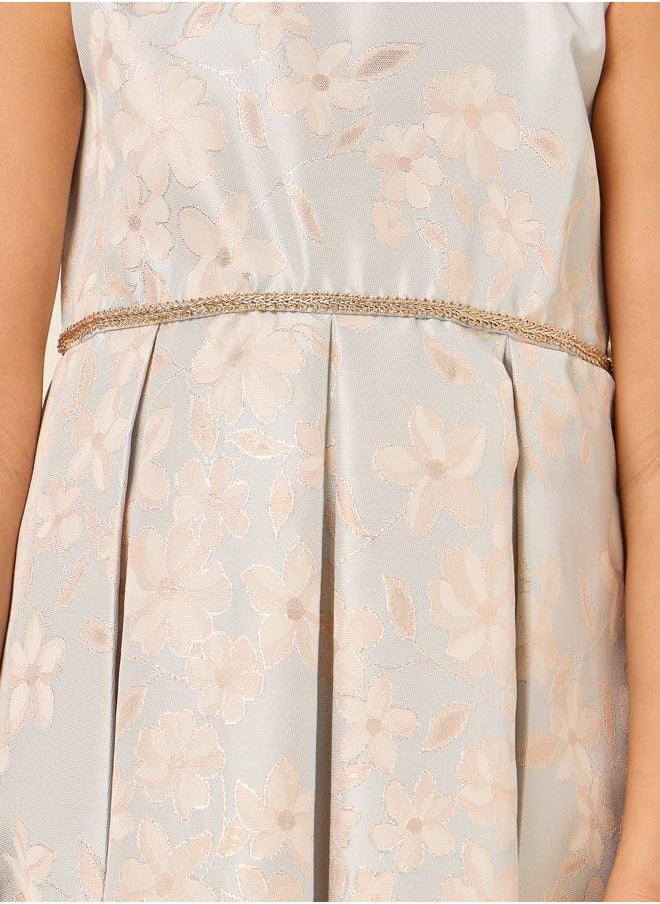 Styli Box Pleated Jacquard Dress  - Image 3