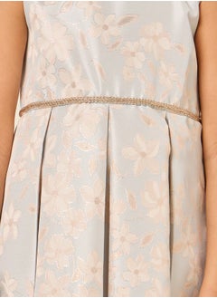 Styli فستان جاكار مطوي على شكل صندوق  - Image 3
