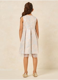 Styli فستان جاكار مطوي على شكل صندوق  - Image 4