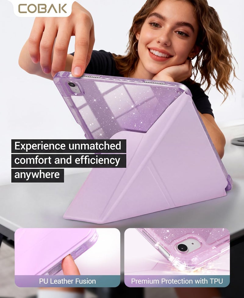 CoBak Case for iPad (A16) 11th Generation 11 Inch 2025, iPad 10th Generation 10.9 Inch 2022 - Protective Cover with Multi-Angle Includes Portrait Stand, Pencil Holder and Auto Wake/Sleep, Purple - Image 3