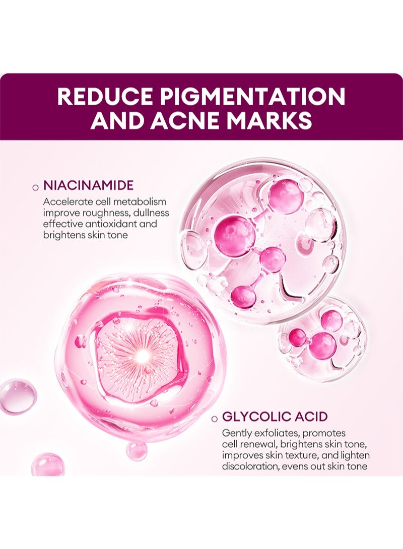 Vibrant Glamour Glycolic Acid Bright Peeling Toner，Oil Control Acne Scar Reduction Face Serum Glycolic Acid Brightening Peeling Toner，100ml - Image 4