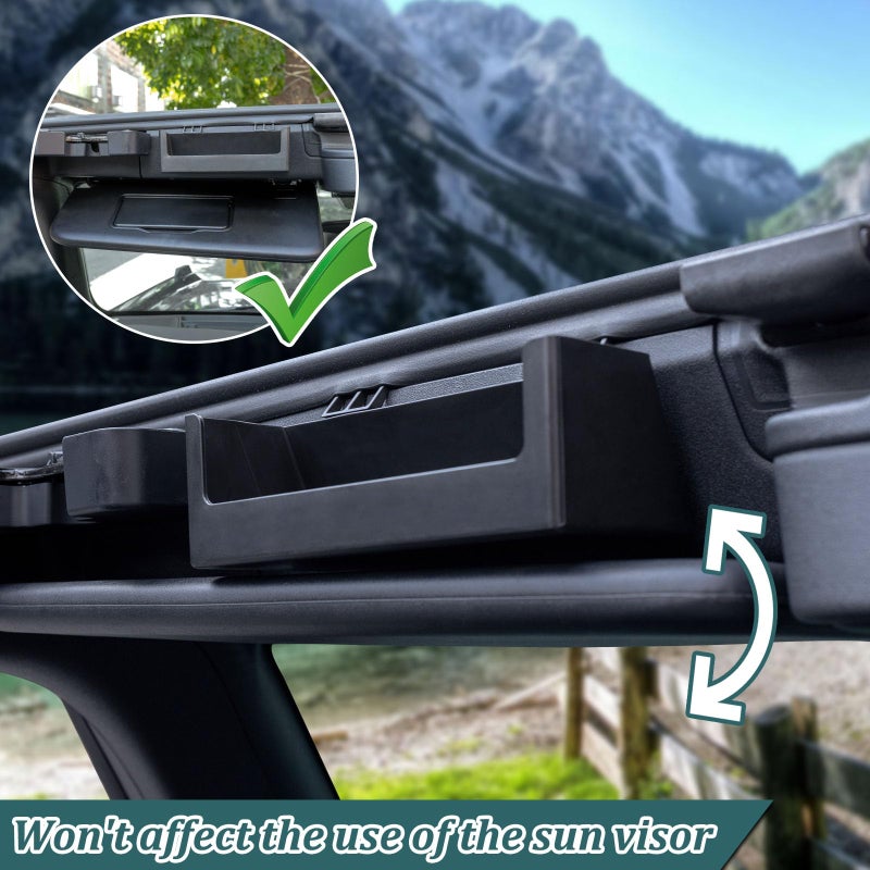 TOPINSTALL Sun Visor Sunglass Holder Compatible with 2021-2026 Ford Bronco 2/4 Door, Glasses Box Card Storage Organizer Interior Accessories 1 Pack Black(Not for Sport Model) - Image 5