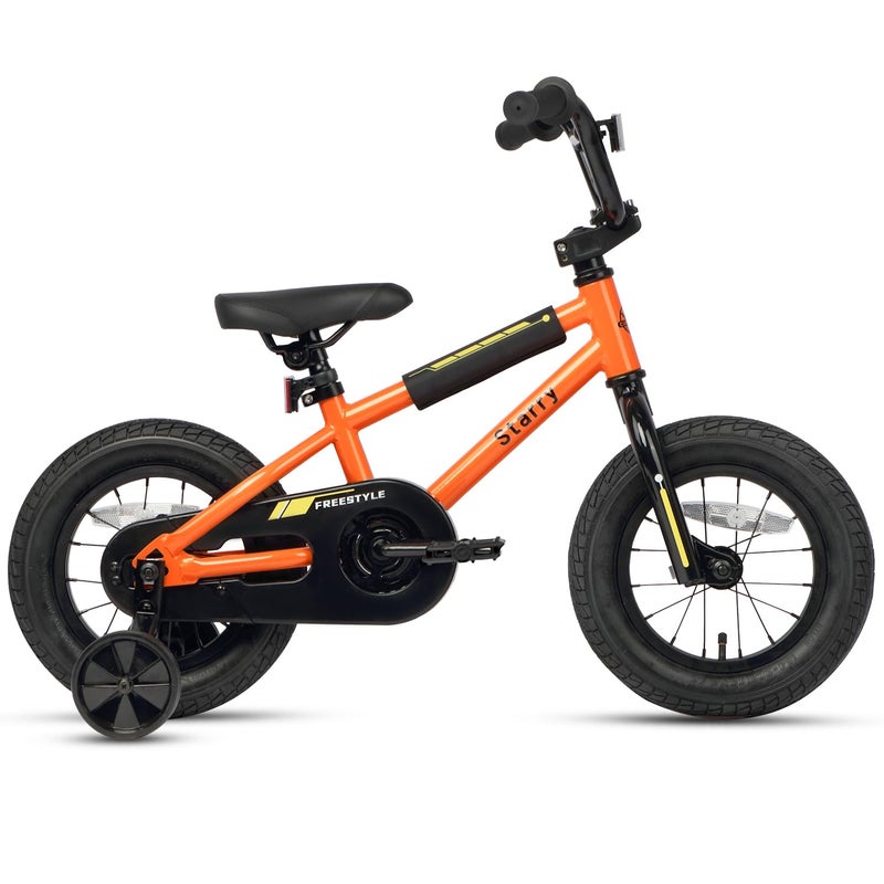 cubsala 12 Inch Kids Bike for 1 2 3 4 Years Old Boys Girls Beiginner Toddlers Riders BMX Style Bicycle with Training Wheels Coaster Brake, Orange - Image 2