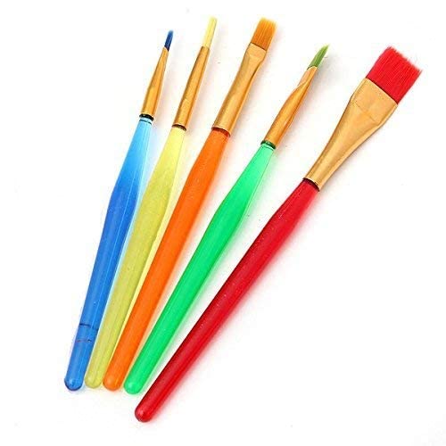 deziine DEZIINE� Kids 7 Pcs Painting Brush Set - 5 Pcs Nylon Bristles Brush,1 Pc Palette Knife 1 Palette  - Image 4
