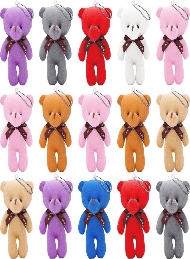 Asoulin Valentines Day Gifts for Kids, 24 Pack Small Animal Plush Bear Toy with Valentines Day Card, Stuffed Animal Keychains for Kids Teens School Exchange Gifts Class Prize Goodie Bags Stuffers Party Favor, - Image 1