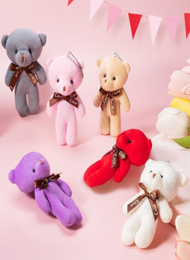 Asoulin Valentines Day Gifts for Kids, 24 Pack Small Animal Plush Bear Toy with Valentines Day Card, Stuffed Animal Keychains for Kids Teens School Exchange Gifts Class Prize Goodie Bags Stuffers Party Favor, - Image 4
