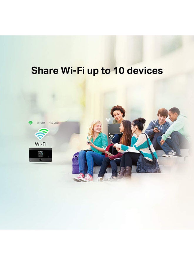 تي بي لينك ماي فاي M7350 يدعم شبكة 4G LTE، واي فاي محمول للسفر، بمنفذ بطاقة SD، ونقطة اتصال شبكة الواي فاي محمولة مفتوحة، بطارية تدوم طويلاً لمدة 8 ساعات، إدارة سهلة بفضل تطبيق tpMiFi 2550 mAh أسود - Image 4