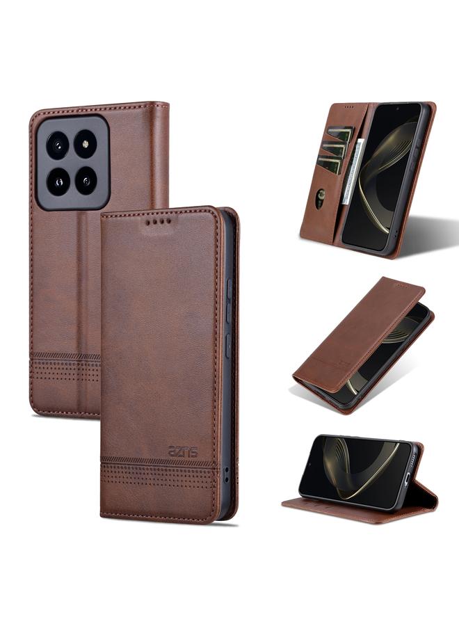 The Bros Case For Xiaomi 14 Pro Magnetic Calf Texture Flip Leather Phone Case