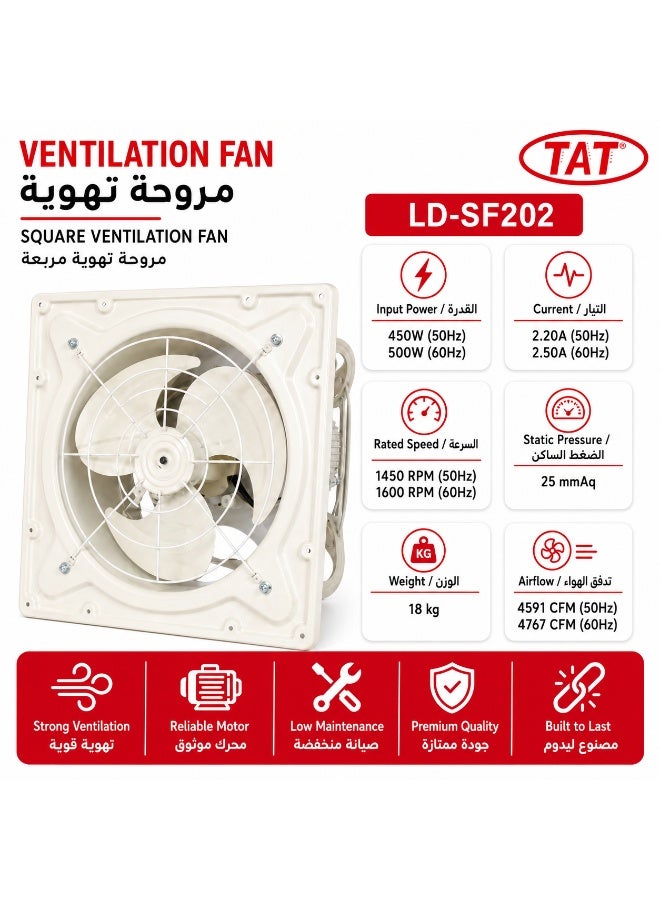 Tat Iron Exhaust Fan 62 × 62 cm frame, 4767 CFM, 220-240 V - Image 5