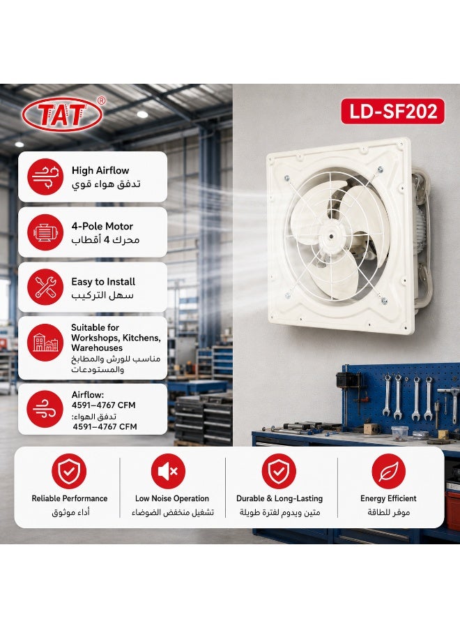 Tat Iron Exhaust Fan 62 × 62 cm frame, 4767 CFM, 220-240 V - Image 2