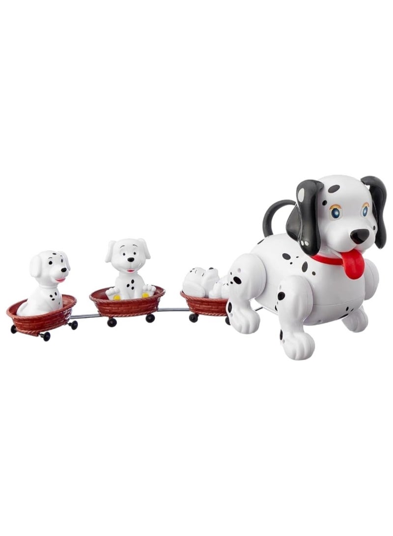 لعبة الكلب واولادة على عربات صغيرة لعبة جميلة للاطفال وايضا هدية لاعياد الميلاد والمناسبات متعدد الاشكال والالوان (متعدد) - طقم كلاب سبورت لعبة 4 قطع للجنسين - للبنات والاولاد - لعبة الكلب المنقط المتحرك  مع 3 جرو صغير-لعبة كلب و3 كلاب صغيرة - لعبة ذا سبوت دوج مع اطفالها - العاب افضل هدية للاطفال - العاب كلاب متحركة - العاب كلاب- لعبة قطار الكلاب - Image 1