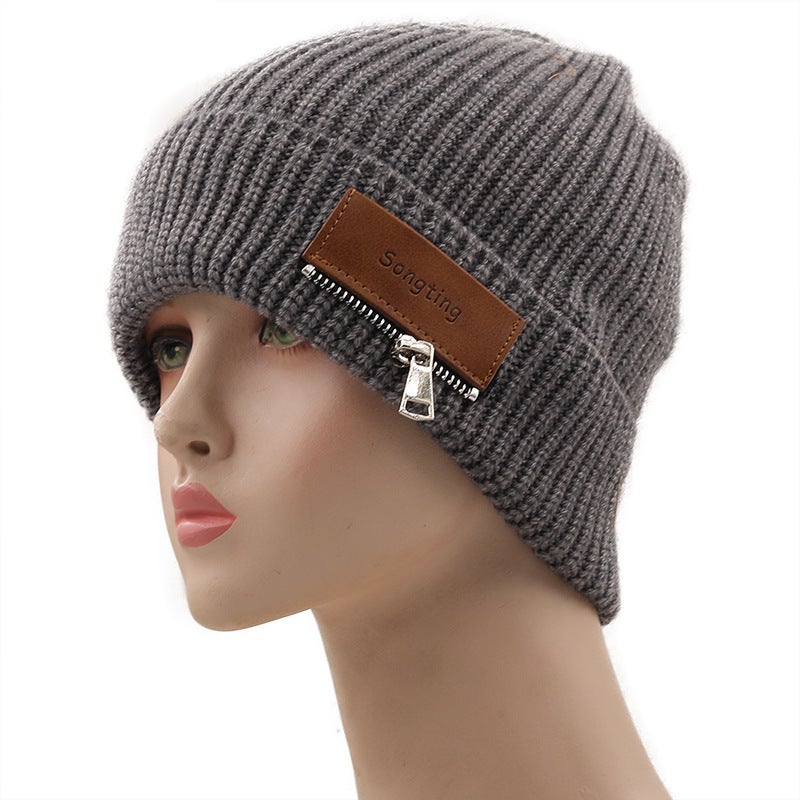 Winter Beanie Men Warm Fleece Lined Outdoor Ski Knitted Hat - Image 3