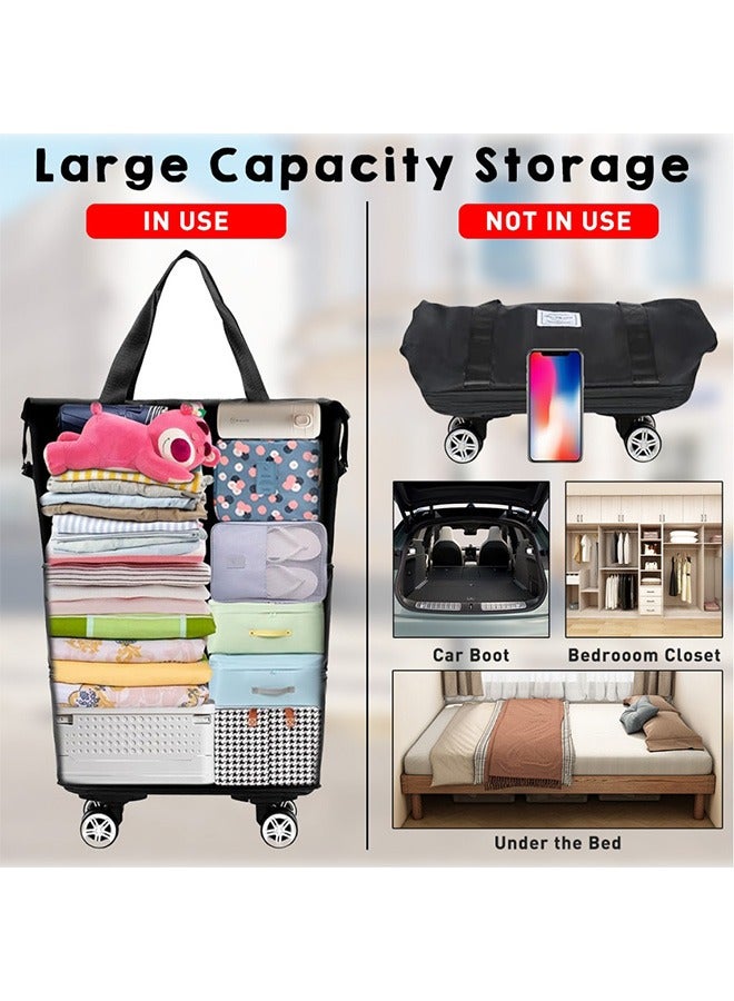 54L Waterproof Rolling Duffle Bag, Expandable Luggage Bag with Detachable 360° Wheels & Wet/Dry Compartments, Durable Travel Bag for Gym, Business & Vacation  - Image 2