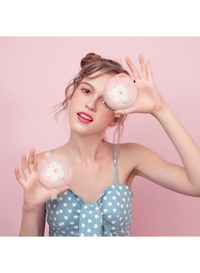 Beaupretty Portable Folding Mirror Travel Mirror: Cosmetic Mirror Keychain Outdoor Handheld Round Mirror Dual Side Women Mirror For Trip Pink - Image 2