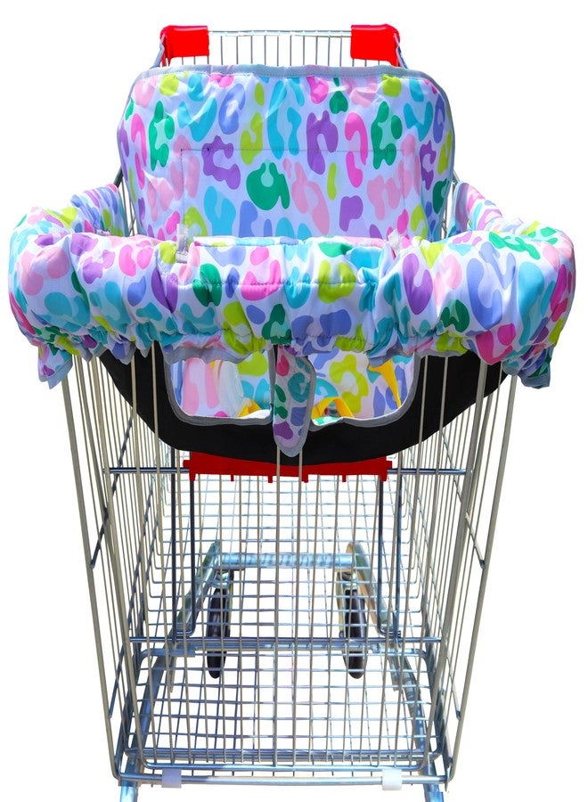Gowraps 2-in-1 Shopping Cart and High Chair Cover-Grocery Cart Cover for Babies Toddlers Infants Resturant Highchair Cover-Padded Folds to Portable Pouch for Baby Boy Girl (Colorful) - Image 1