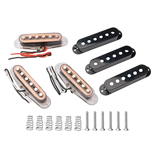 Swhmc SSS Single Coil Pickup Set for Strat Style Guitar - Copper & Black (Neck/Middle/Bridge, 5.75K-6.25K Output) - Image 1