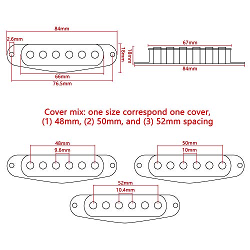 Swhmc SSS Single Coil Pickup Set for Strat Style Guitar - Copper & Black (Neck/Middle/Bridge, 5.75K-6.25K Output) - Image 2