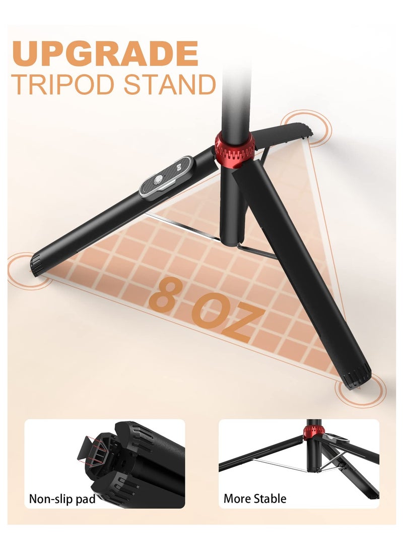 SYOSI Selfie Stick Tripod, Phone Selfie Stick with Bluetooth Remote & Tripod Aluminum Alloy Phone Selfie Stick & Tripod Portable Cell Phone Tripod Compatible with Camera & Action Camera (Black) - Image 3