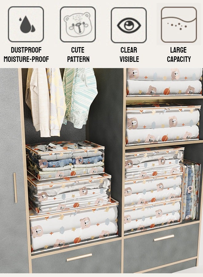 Clear Clothes Storage Bags with Zipper, Large Capacity Foldable Moving Bags ,Closet Organizers and Storage Containers for Bedding, Duvet, Comforter (L)  - Image 3