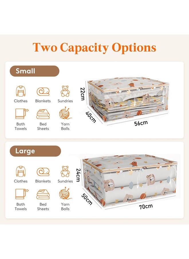 Clear Clothes Storage Bags with Zipper, Large Capacity Foldable Moving Bags ,Closet Organizers and Storage Containers for Bedding, Duvet, Comforter (L) - Image 2